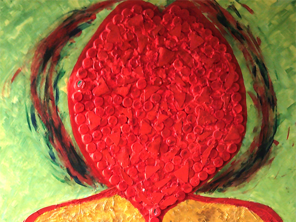  Quadri Pop Art di Carla Bertoli - INCOMPLETE LOVE - Mixed Technique 90x90 - 2019